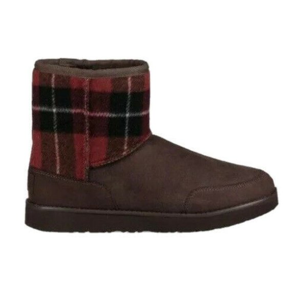 UGG CLASSIC MINI PHILLIP LIM FLANNEL CHECK SUEDE - Picture 1 of 12